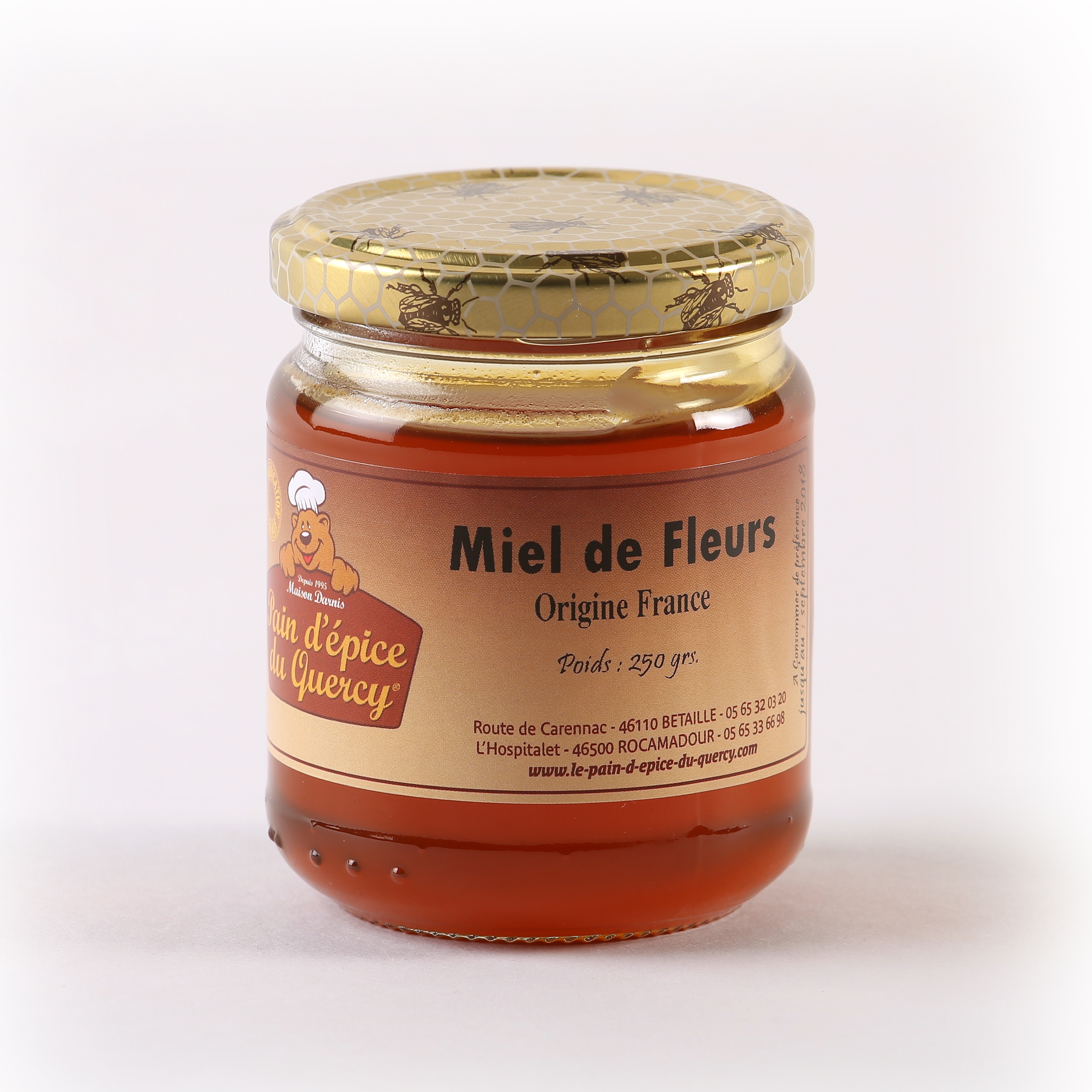 Miel de Fleurs Bio non Pasteurisé en pot de 250 g - Achat / Vente 
