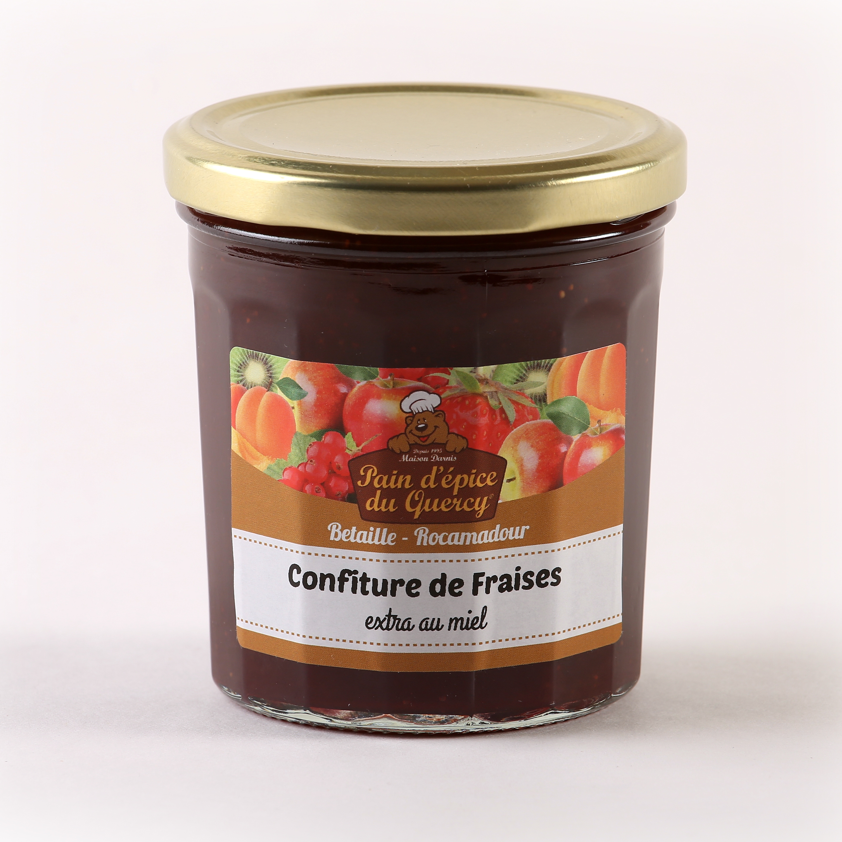 ⇒ Confiture bretonne de fraise de Plougastel au miel 250g - Bois